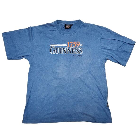 1759 Guinness Ireland Tshirt Front Graphic XL Short Sleeve Official Tag Blue Vtg - Picture 1 of 10